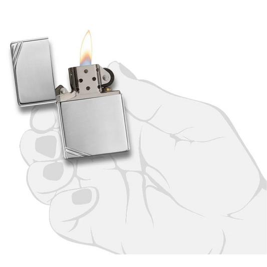 Custom Engraved Zippo – High Polish Chrome Vintage with Slashes | Personalized Gift for Him (Canada)