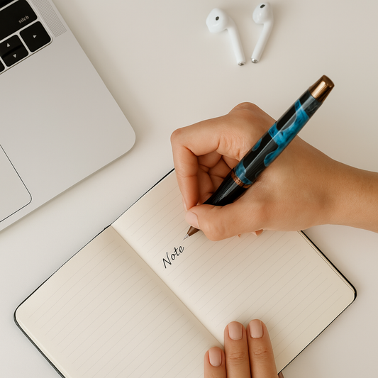 Engraved Marbled Blue Executive Pen – Personalized Gift for Artists & Professionals