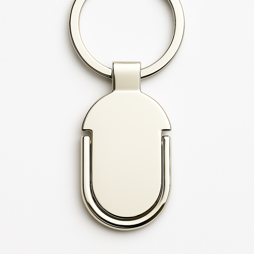 Custom Oval Engravable Metal Keychain – Elegant Mirror Finish