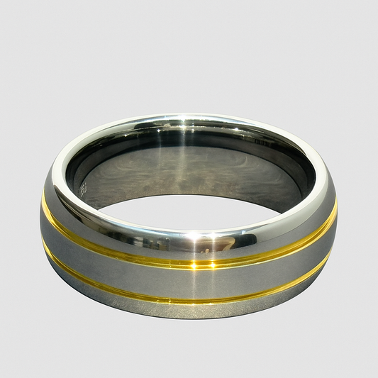 EternaBand™ Dual Gold Inlay Tungsten Ring
