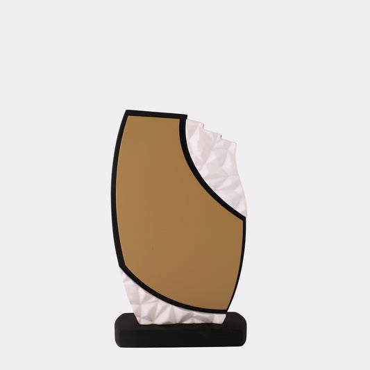 Modern Crystal-Textured Trophy – Custom Gold Plate Award with Black Base