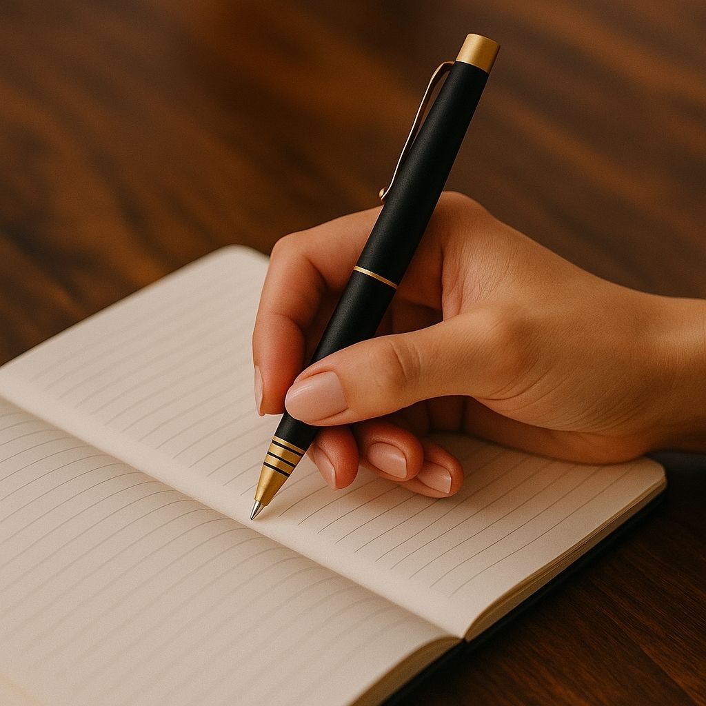 SwissBrand Black & Gold Engraved Pen – Luxury Gift Box