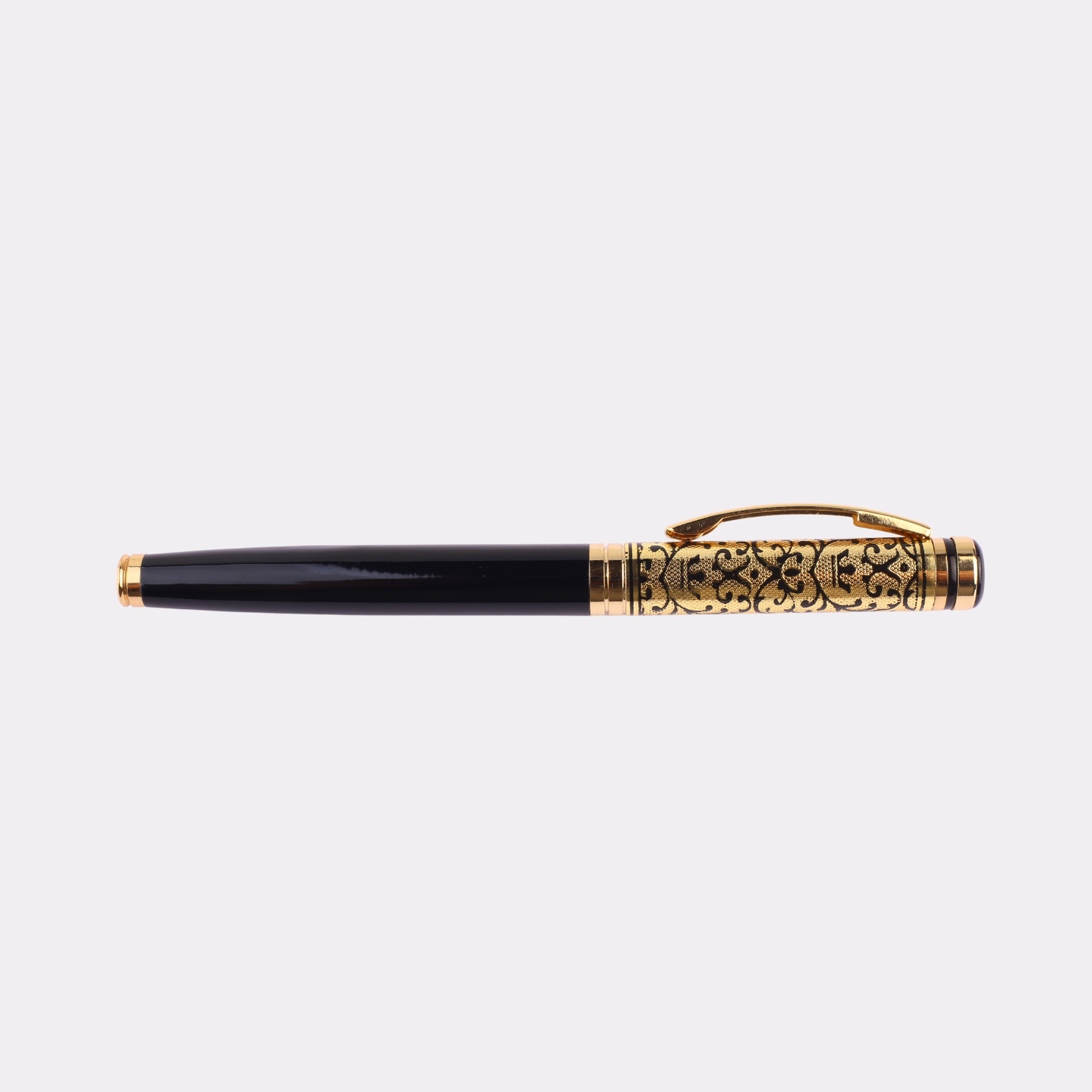 Royal Black & Gold Engraved Pen – Luxury Personalized Executive Gift