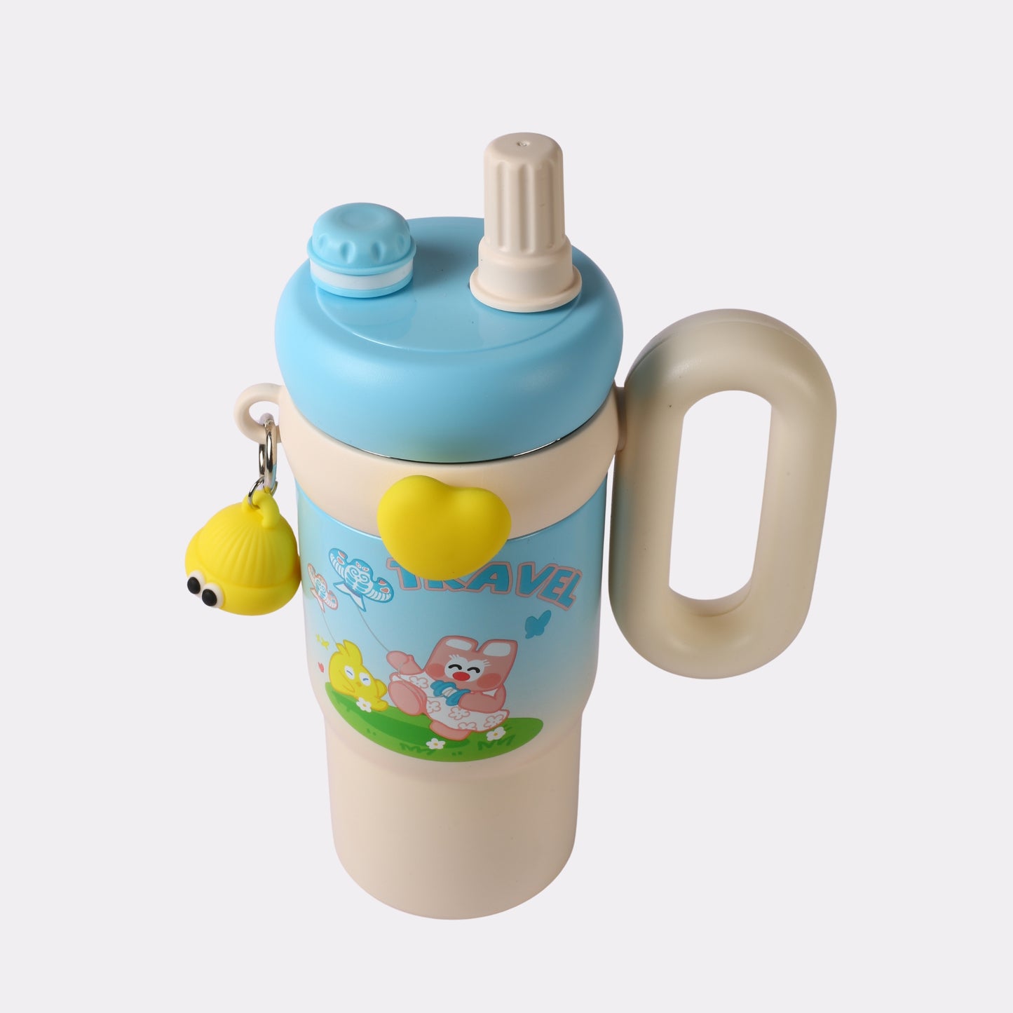 Personalized Kids Water Bottle with Straw & Handle – Cute Cartoon Travel Bottle with Name Engraving