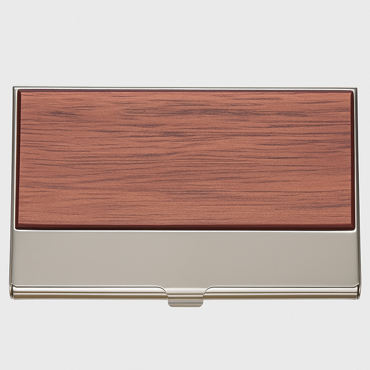 Premium Wooden Inlay Business Card Holder – Rosewood Finish