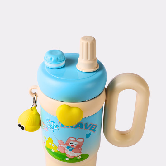 Personalized Kids Water Bottle with Straw & Handle – Cute Cartoon Travel Bottle with Name Engraving