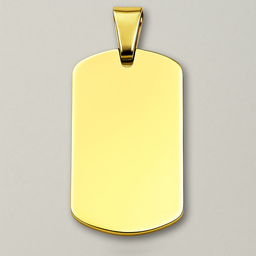 Engraved Gold-Plated Engravable Dog Tag Pendant
