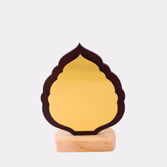 Custom Religious or Cultural Plaque – Engraved Gold Trophy on Wooden Base