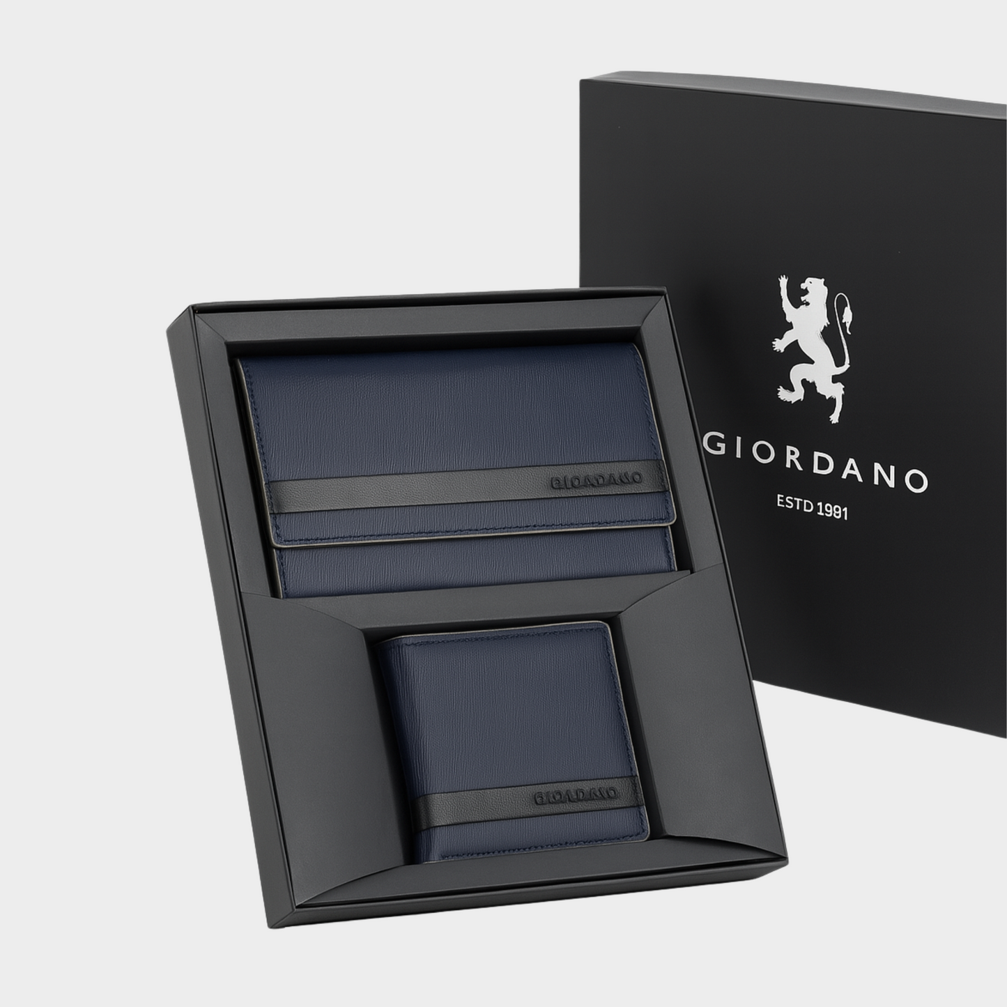 Giordano Blue RFID Wallet & Clutch Gift Set – Personalized Engraving Available