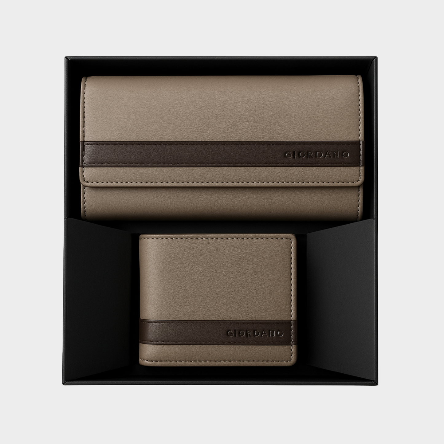 Giordano RFID Wallet & Clutch Gift Set for Men – Custom Engraving Available – Personalized Leather Combo in Gift Box