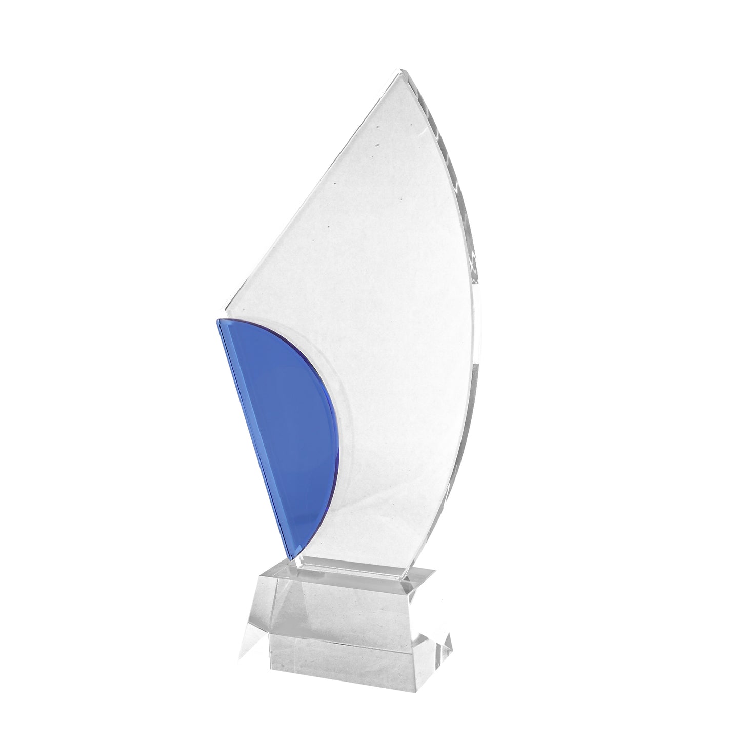 Custom Engraved Crystal Trophy with Blue Accent – Personalized Award for Excellence, Achievement & Recognition