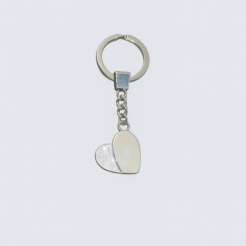 Crystal Heart Charm Keychain – Dual Shine Edition
