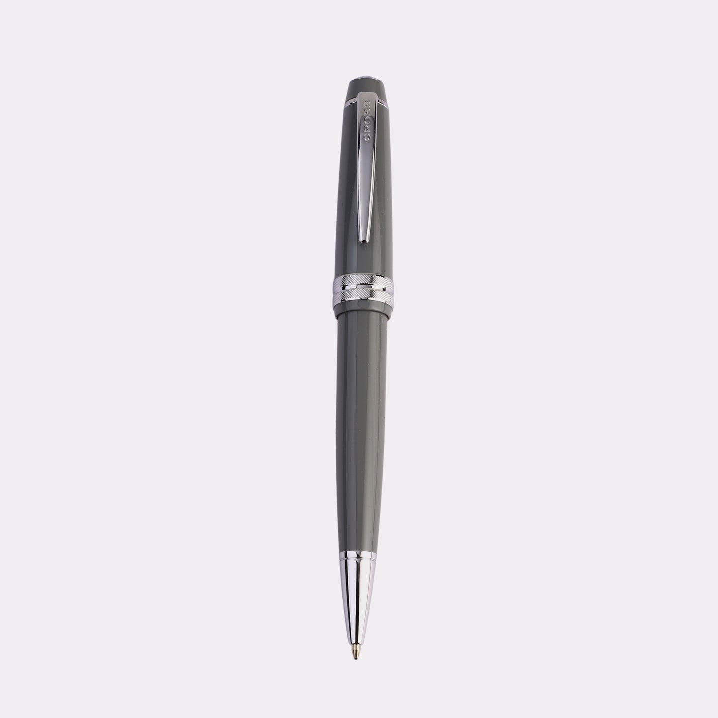 Personalized Cross Ballpoint Pen – Custom Engraved Gray Pen with Chrome Trim in Gift Box for Corporate & Graduation Gifts
