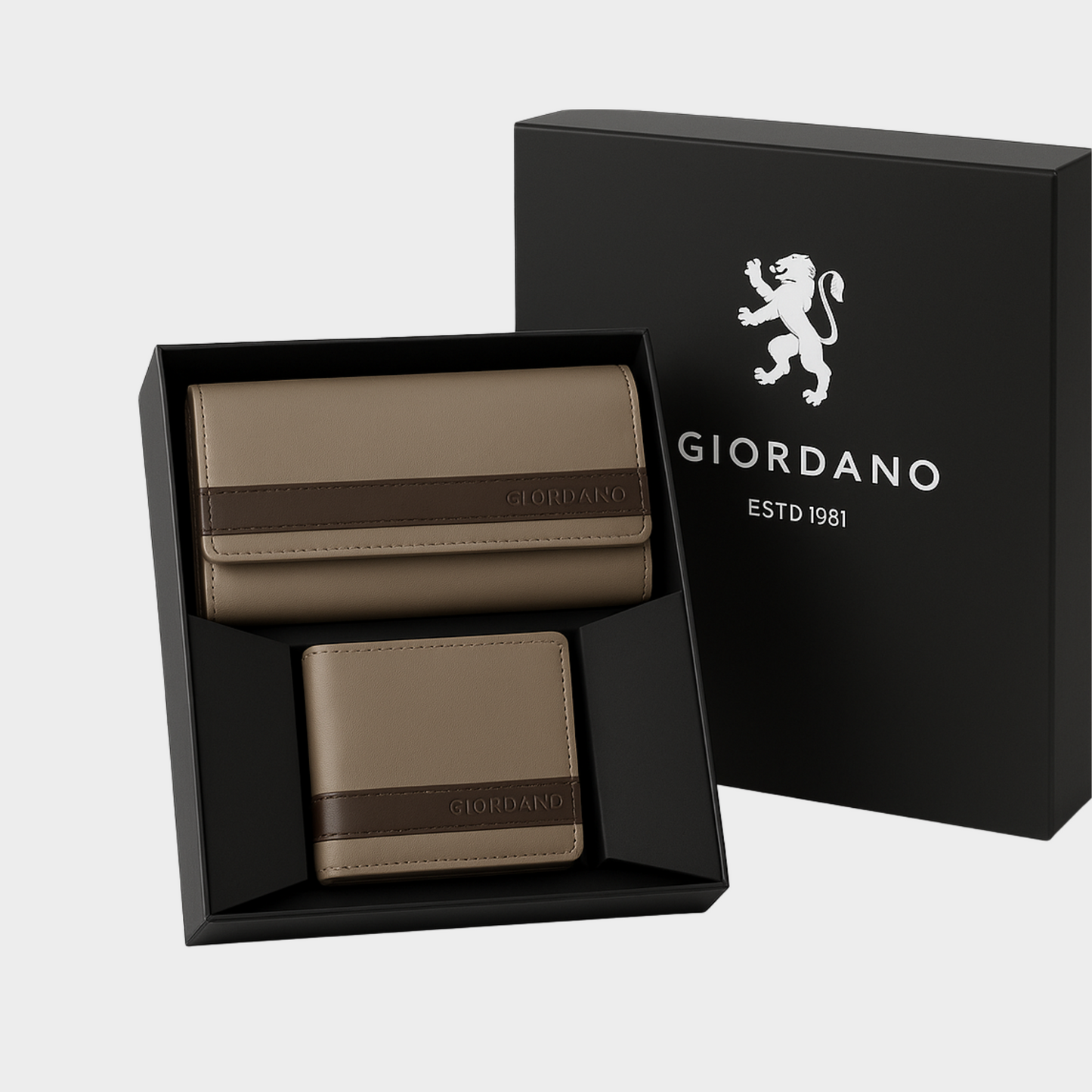 Giordano RFID Wallet & Clutch Gift Set for Men – Custom Engraving Available – Personalized Leather Combo in Gift Box