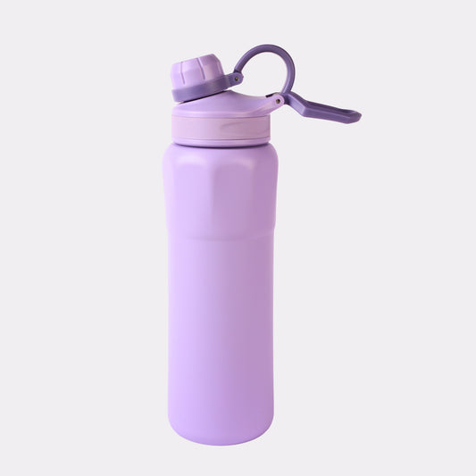 Personalized Matte Purple Water Bottle – 1L Custom Engraved BPA-Free Sports Bottle with Handle Loop