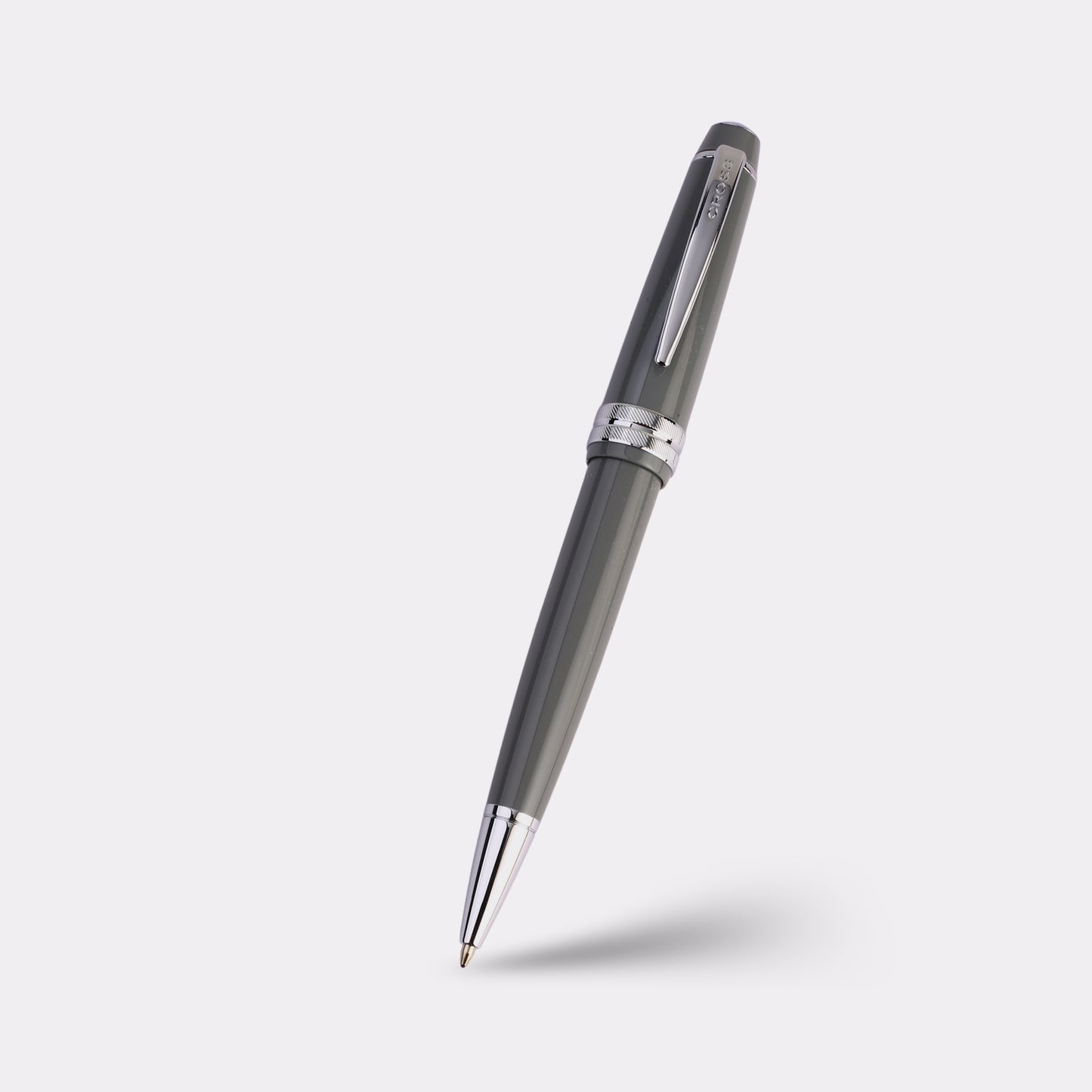 Personalized Cross Ballpoint Pen – Custom Engraved Gray Pen with Chrome Trim in Gift Box for Corporate & Graduation Gifts