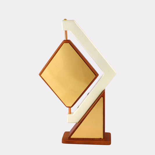 Engraved Trophy Modern Diamond  – Custom Engraved Gold Plate Award for Corporate, School & Event Recognition