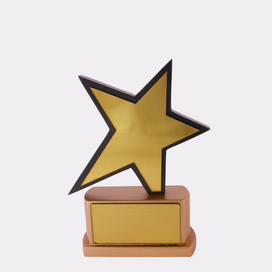Engraved Trophy Gold Star – Custom Engraved Award for Best Performer, Employee of the Month & School Recognition
