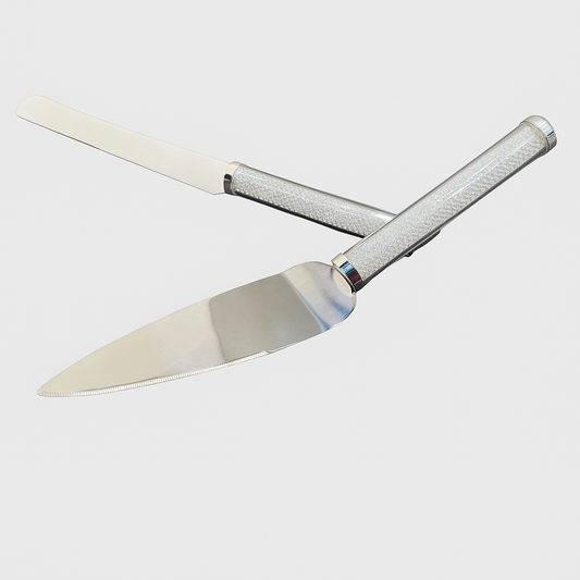 Engraved Cake Knife & Server Set Crystal Elegance