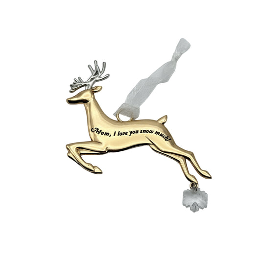 Mom I Love You Snow Much Ornament | Personalized Reindeer Ornament | Custom Engraved Christmas Gift for Mom | Holiday Keepsake Canada