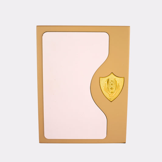 Custom Engraved Wooden Award Plaque with Gold Emblem – Personalized Recognition Shield