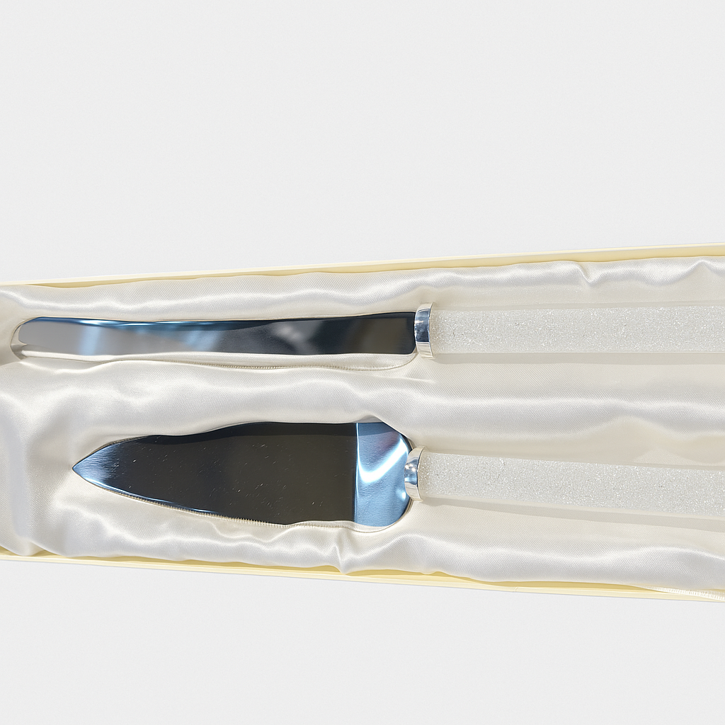 Engraved Cake Knife & Server Set Crystal Elegance