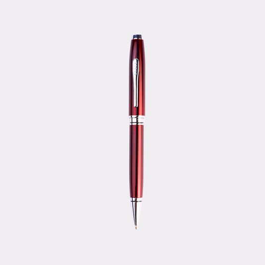 Engraved Cross Conventry Maroon Ballpoint Pen – Personalized Chrome Trim Pen in Gift Box for Graduation, Office & Corporate Gifts