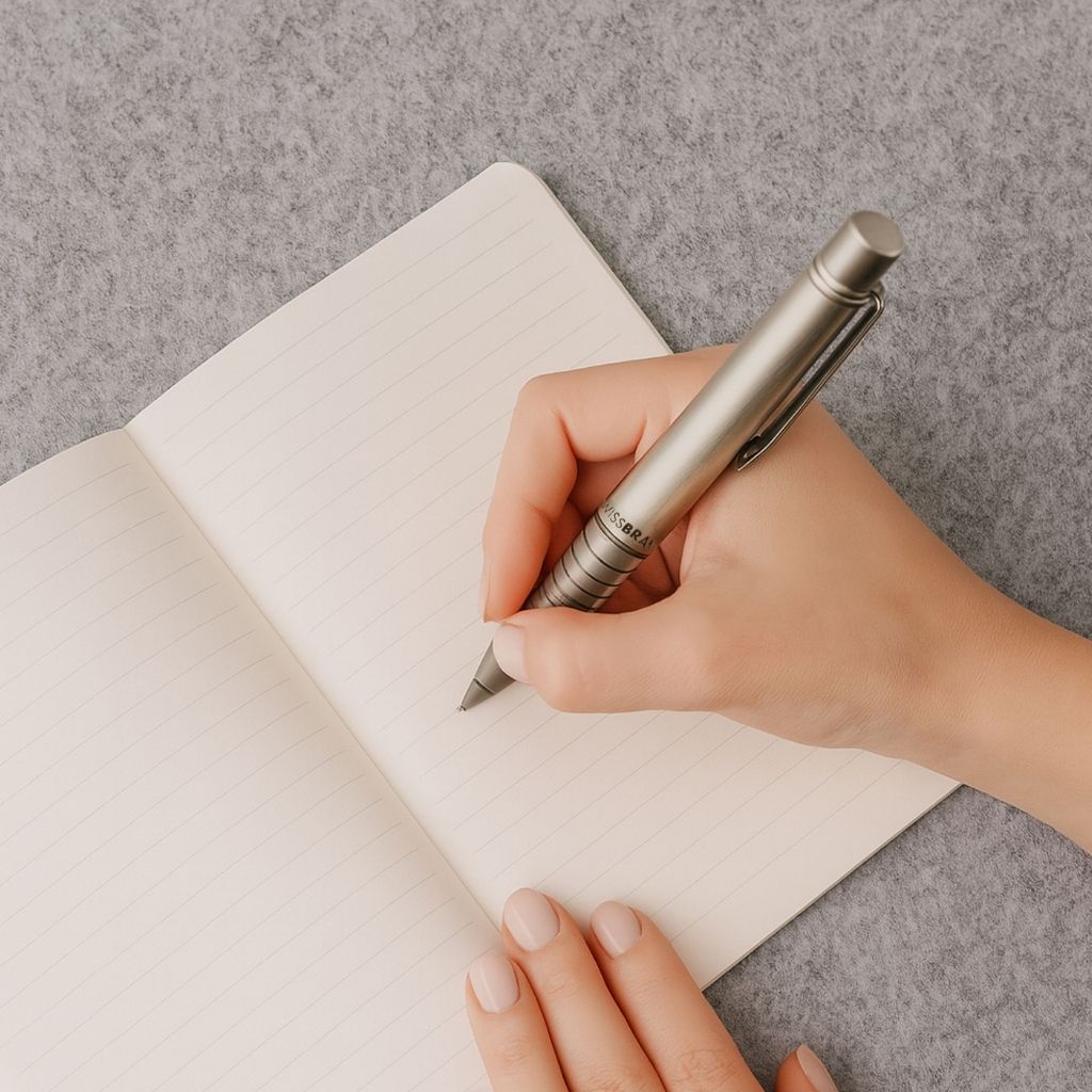 SwissBrand Silver Luxury Pen – Personalized Executive Writing Gift