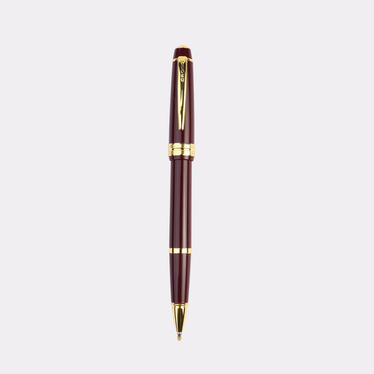 Personalized Cross Bailey Light Burgandy Ballpoint Pen – Gold Trim Engraved Gift Pen with Branded Box for Corporate & Graduation Gifting