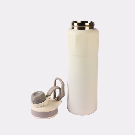 Personalized White Water Bottle – Custom Engraved Matte 1L BPA-Free Sports Bottle with Handle Clip