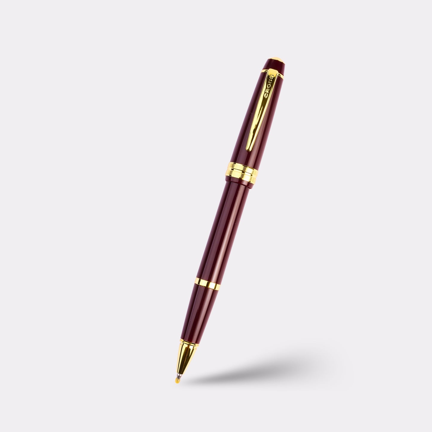 Personalized Cross Bailey Light Burgandy Ballpoint Pen – Gold Trim Engraved Gift Pen with Branded Box for Corporate & Graduation Gifting