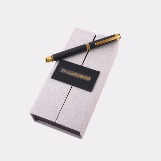 SwissBrand Black & Gold Executive Pen – Custom Engraved Gift