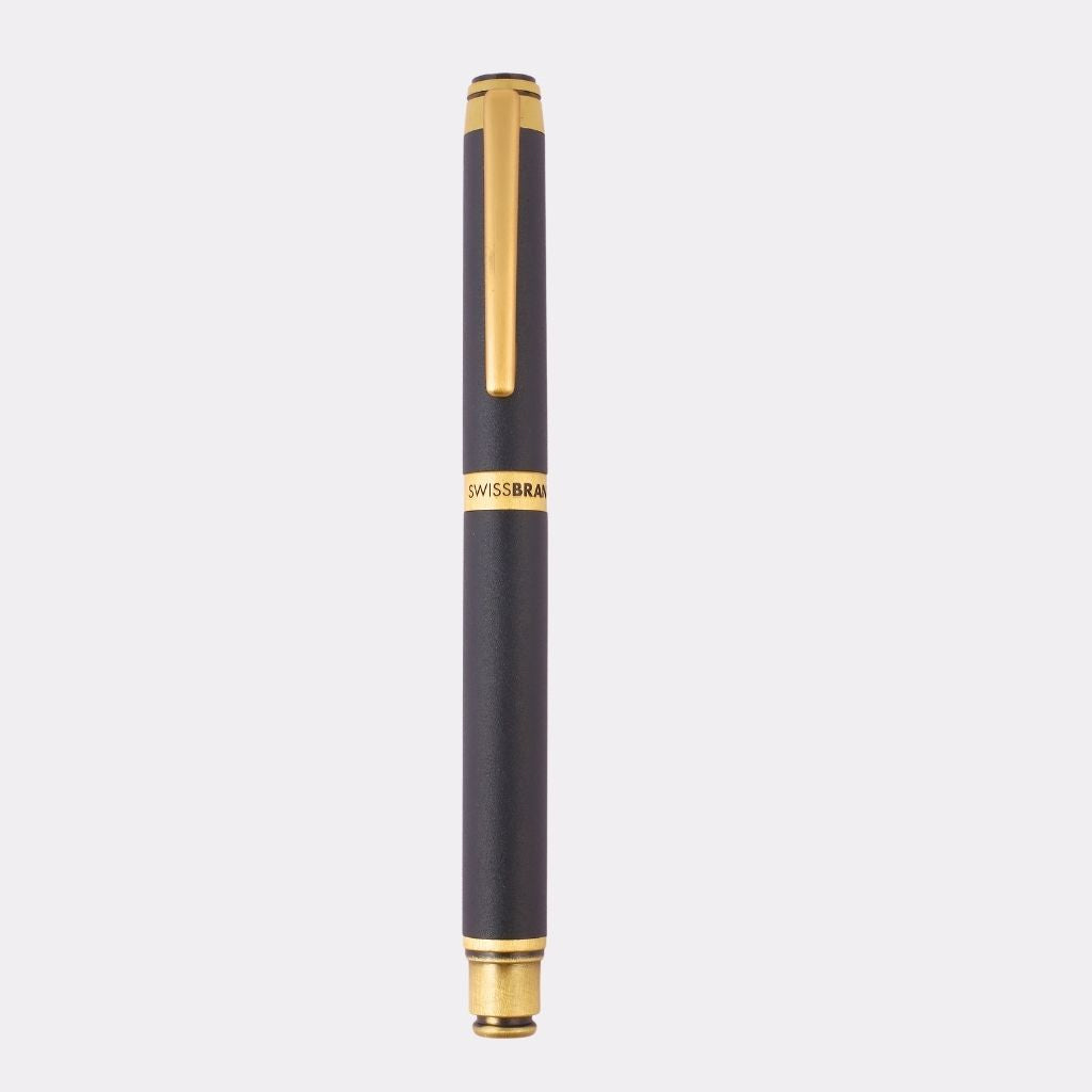 SwissBrand Black & Gold Executive Pen – Custom Engraved Gift