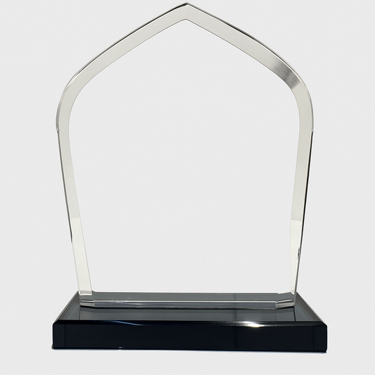 Personalized Premium Arch-Top Crystal Award with Black Base