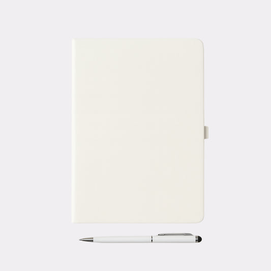 White Engravable Notebook & Pen Set – Custom Gift for Office, Events & Weddings