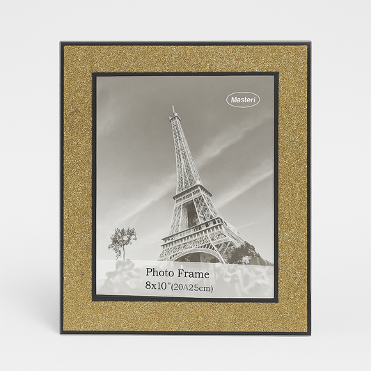 Engraved Glass Photo Frame 8x10 Glitter Gold