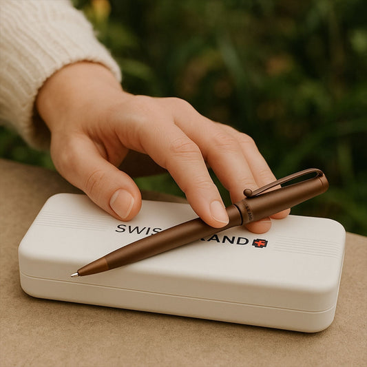 Engravable Bronze SwissBrand Pen – Personalized Metal Pen with Gift Box