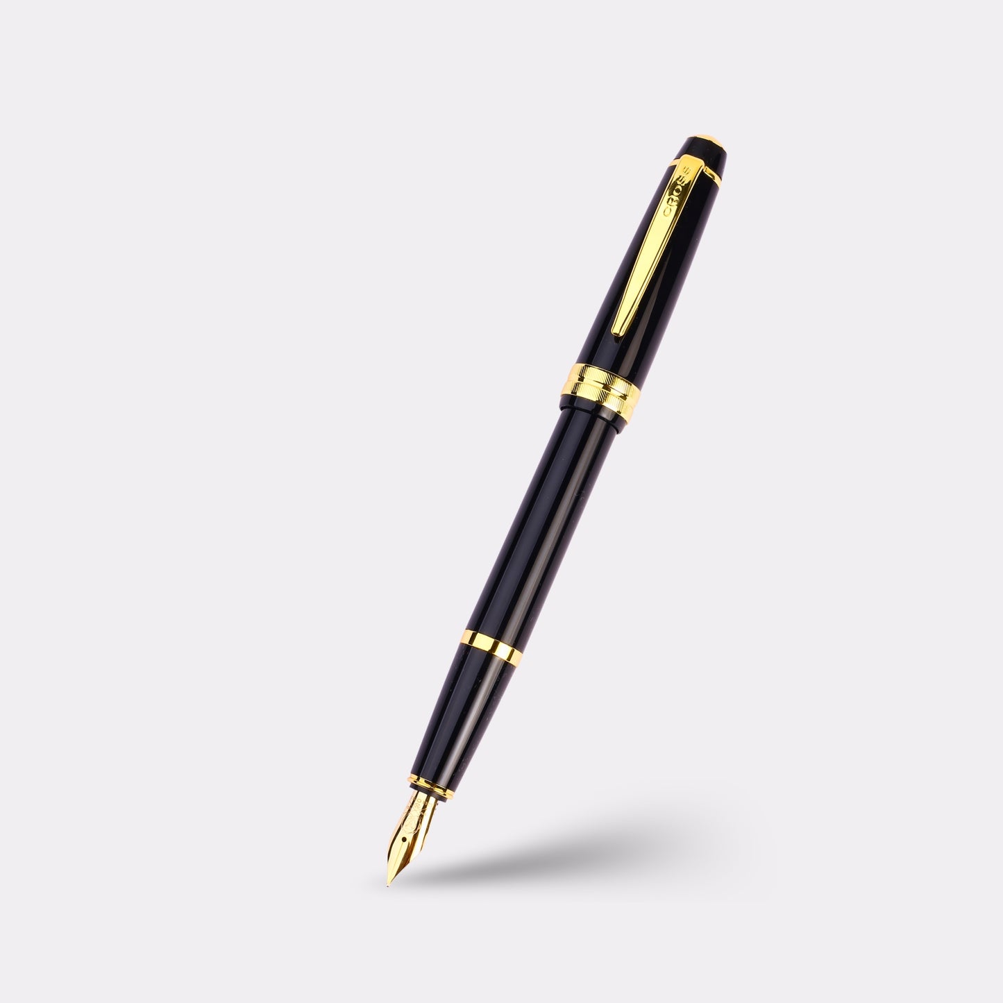 Engravable Cross Black Fountain Pen with Gold Trim – Luxury Writing Gift Pen in Cross Box for Personalized Executive Gifting