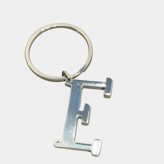 Premium Stainless Steel Alphabet Keychain – Letter “E”