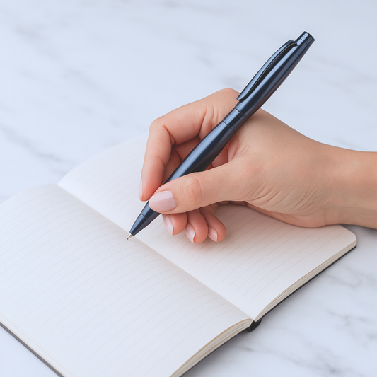 Engraved Shiny Blue Metal Pen – Personalized Gift for Office, Graduation & Journaling