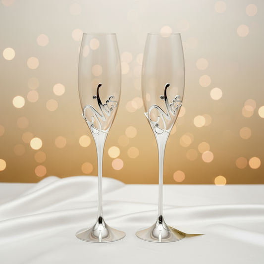 Mr and Mrs Champagne Flutes Canada – Personalized Engraved Wedding Glasses Toronto, Mississauga, Vancouver, Montreal