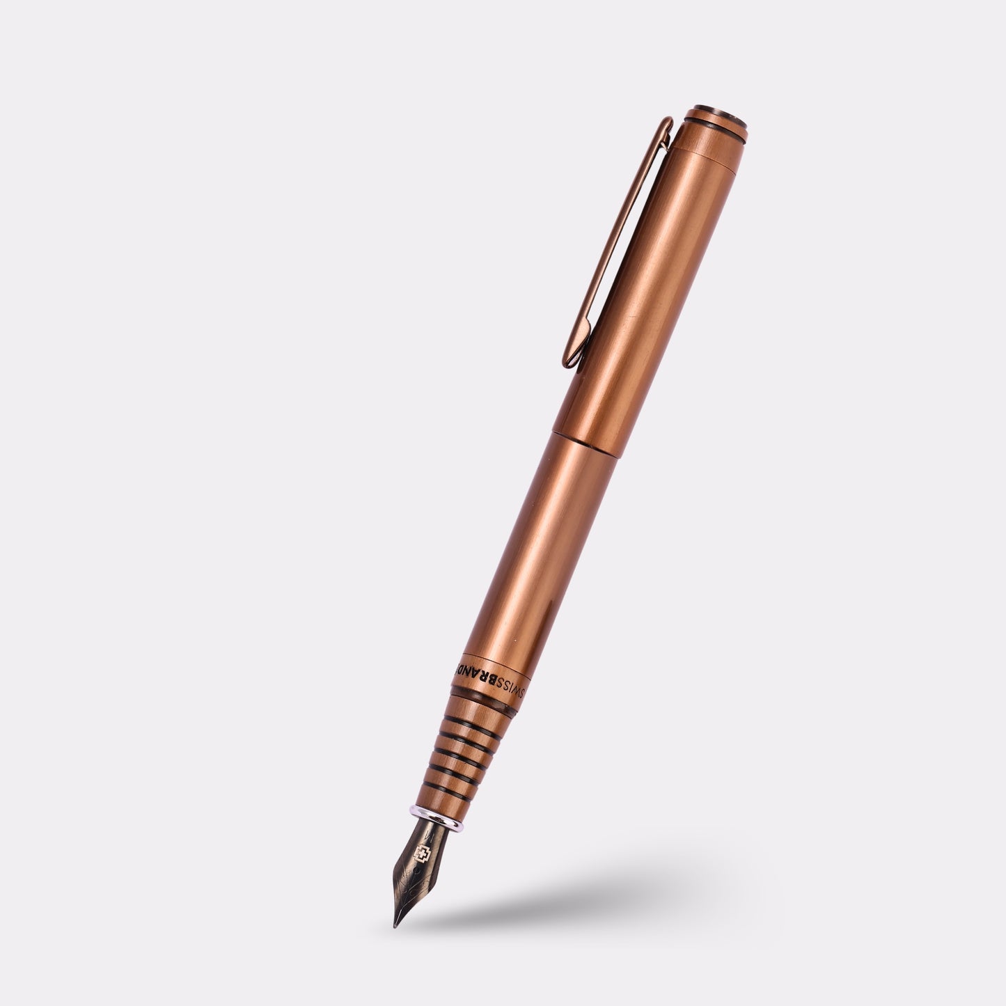 Engravable Swissbrand Copper Fountain Pen – Personalized Metal Writing Pen in Gift Box for Professionals & Gifting