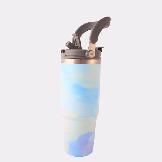 Best Custom Engraved Pastel Tumbler in Canada – 40 oz Stainless Steel Insulated Water Bottle with Flip Lid & Handle