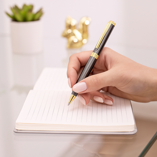 Engraved Gunmetal & Gold Pen – Premium Personalized Gift for Executives & Professionals