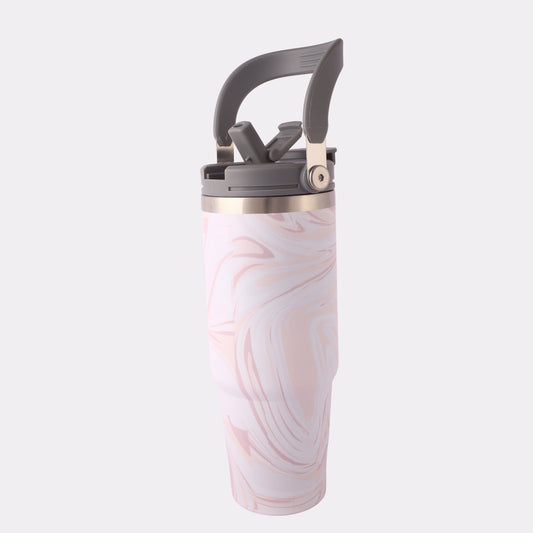 Custom Engraved Marble Tumbler – 750ml Leakproof Travel Mug