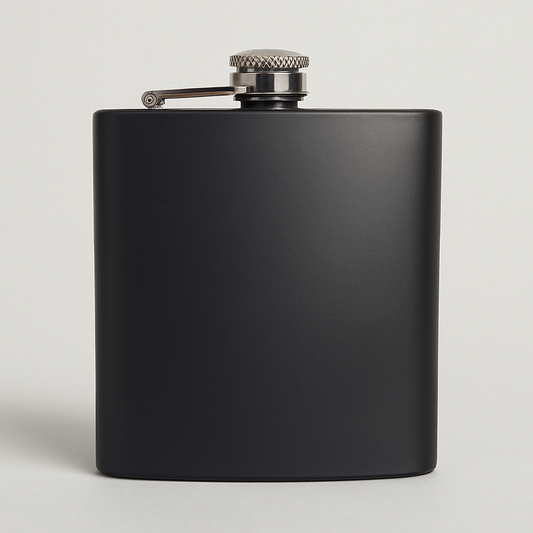 Personalized Midnight Matte Black Flask – Custom Engraved Drinkware & Gift for Him