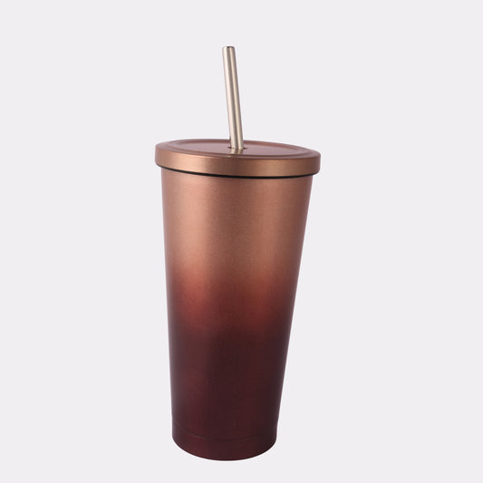 Custom Engraved Matte Bronze Tumbler – 20 oz Stainless Steel Coffee Cup with Straw & Lid