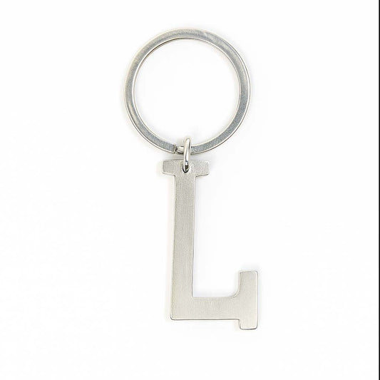 Polished Metal Alphabet "L" Keychain