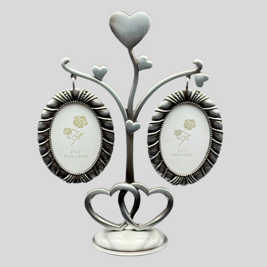 Engraved Double Heart Tree Photo Frame – Personalized Metal Picture Frame 2”x3” | Custom Gifts Canada, Toronto, Vancouver, Calgary, Montreal
