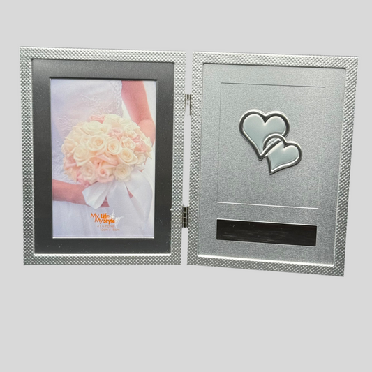 Personalized Wedding Photo Frame with Hearts – Engraved Anniversary & Engagement Keepsake | Gifts Canada